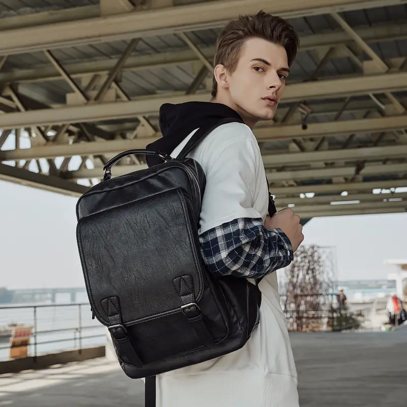 Travelling PU Laptop Backpack 